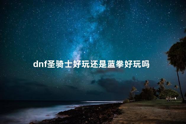 dnf圣骑士好玩还是蓝拳好玩吗